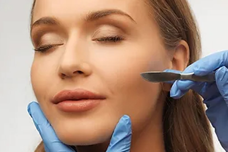 Close-up of smooth, healthy skin with well-groomed brows